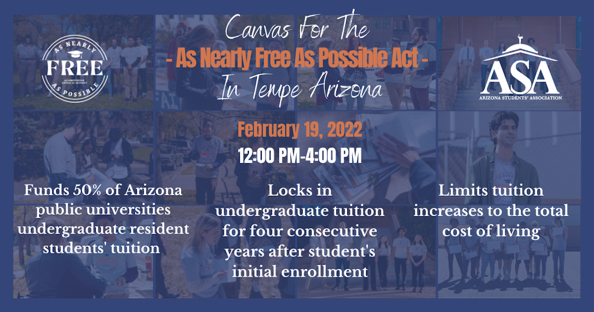 As Nearly Free As Possible Act Canvas in Tempe · Arizona Students Association